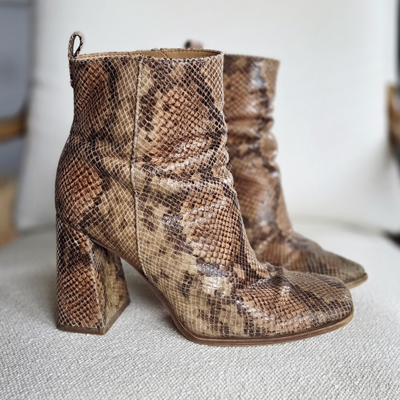 Circus by Sam Edelman Snakeskin Mid-Calf Block Heel Booties – Pascha – Size 6.5 - Picture 4 of 6